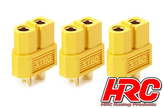 Pro-Line HRC9095A Connector - XT60 - Female (3 pcs) - Gold