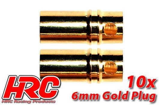 Pro-Line HRC9006F Connector - 6.0mm - Female (10 pcs) - Gold