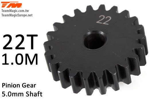 K Factory KF6602-22 Pinion Gear - 1.0M : 5mm Shaft - Steel - 22T