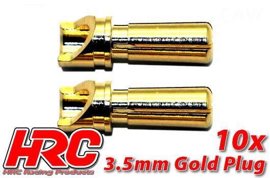 Pro-Line HRC9003M Connector - 3.5mm - Male (10 pcs) - Gold
