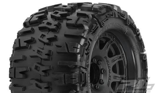 Pro-Line PRO118410 Tires - Monster Truck - mounted - Raid Black wheels - 17mm 8x32 Removable Hex - T