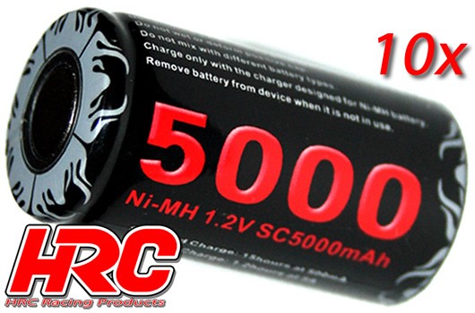 HRC Racing HRC05150B Battery - 1 cell - NiMH - 1.2V 5000mAh (10 pcs Bulk Pack)
