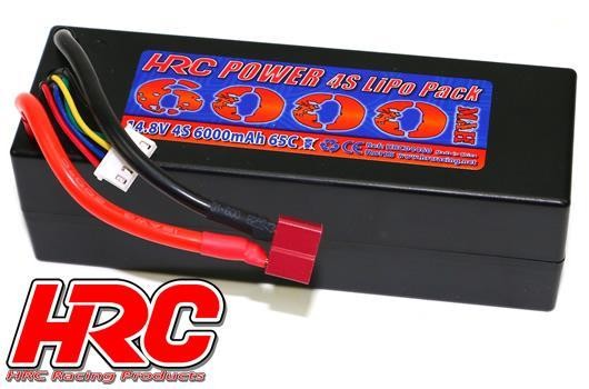 HRC Racing HRC04460D Battery - LiPo 4S - 14.8V 6000mAh 65C:110C - Hard Case - Ultra-T