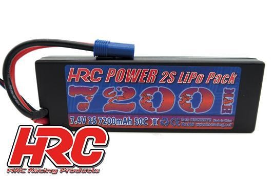 HRC Racing HRC02272E Battery - LiPo 2S - 7.4V 7200mAh 50C - RC Car - Hard Case - EC5 46.5*25*138.5mm