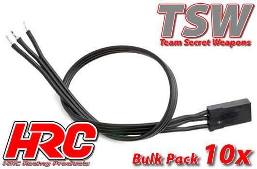 Pro-Line HRC9216B Servo Cable - JR - 30cm Long - All-Black (Black:Black:Black) - BULK 10 pcs