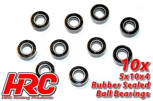 HRC Racing HRC1228RS Ball Bearings - metric - 5x10x4mm Rubber sealed (10 pcs)