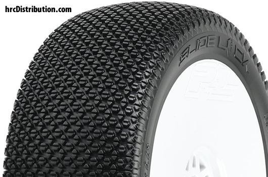Pro-Line PRO906432 Tires - 1:8 Buggy - mounted - V2 wheels White - 17mm Hex - Slide Lock M3 (soft) (
