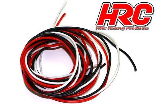 Pro-Line HRC9592F Cable - 22 AWG : 0.33mm2 - White, Red and Black - Flat (2m)
