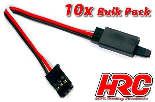 Pro-Line HRC9230CLB Servo Extension Cable - with Clip - Male:Female- (FUT) -10cm Long - BULK 10 pcs
