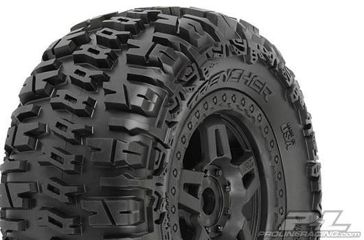 Pro-Line PRO116013 Tires - Monster Truck - mounted - Black Tech 5 Zero Offset wheels - 17mm Hex - Tr