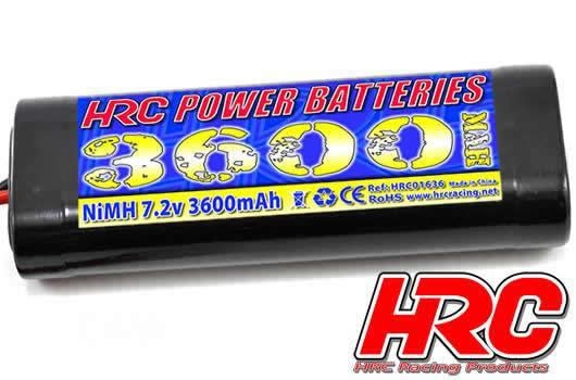 HRC Racing HRC01636S Battery - 6 cells - NiMH - 7.2V 3600mAh - Stick - Tamiya - 130x45x25mm