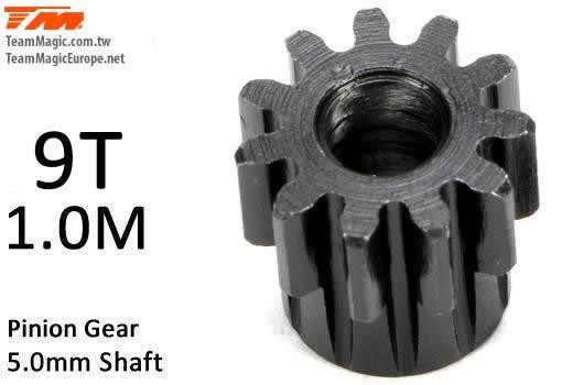 K Factory KF6602-9 Pinion Gear - 1.0M : 5mm Shaft - Steel - 9T