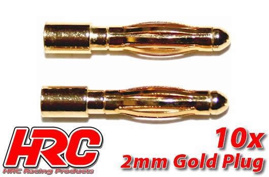 Pro-Line HRC9002M Connector - 2.0mm - Male (10 pcs) - Gold
