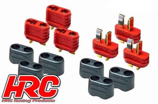 Pro-Line HRC9030P Connector - Ultra T Plug with protection - Male & Female (3 pcs each) - Gold