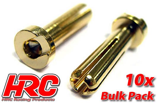 Pro-Line HRC9004LB Connector - Gold - 4.0mm - Male Low Profile (10 pcs)