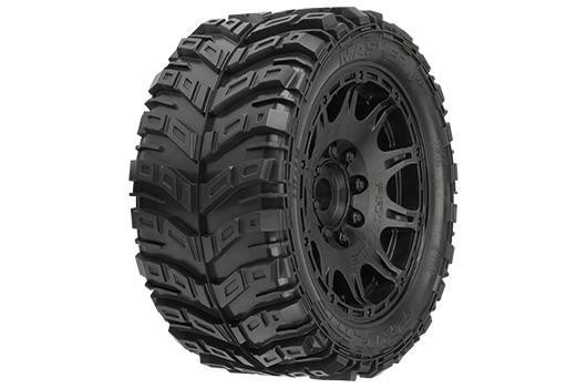 Pro-Line PRO1017610 Tires - Monster Truck - mounted - Black Raid wheels - Masher X HP 5.7&quot; (2 p