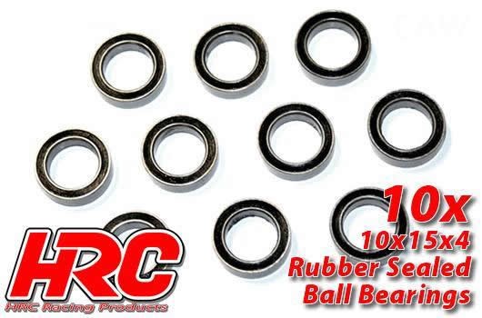 HRC Racing HRC1264RS Ball Bearings - metric - 10x15x4mm Rubber sealed (10 pcs)