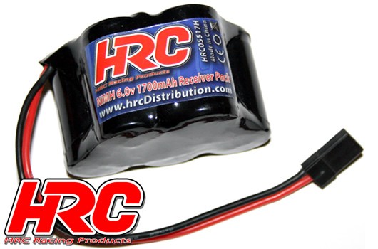 HRC Racing HRC05517H Battery - 5 cells - Receiver pack - NiMH - 6V 1700mAh - hump - UNI Plug 50x30x3