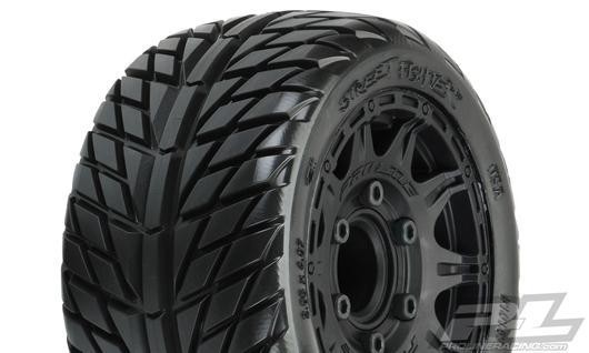 Pro-Line PRO1016110 Tires - 1:10 Truck - 2.8" - mounted - Raid Black Wheels - 6x30 Hex - Street
