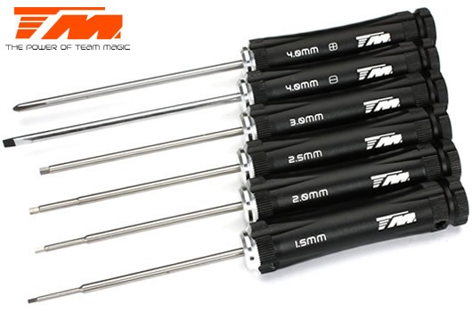 Team Magic TM117057 Tool Set - Team Magic Black Magic RC - 1.5 : 2 : 2.5 : 3mm, Phillips and Flat sc
