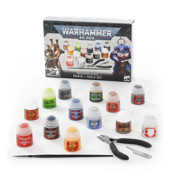 Warhammer 40000 Farben + Werkzeug Set