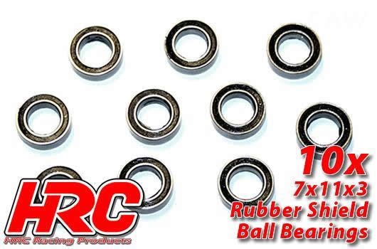 HRC Racing HRC1242RS Ball Bearings - metric - 7x11x3mm Rubber sealed (10 pcs)