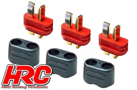 Pro-Line HRC9031P Connector - Ultra T Plug with protection - Male (3 pcs) - Gold