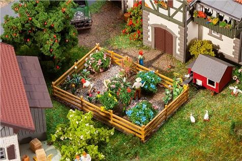 Faller 01.181276 Ziergarten mit Blumen und Büschen