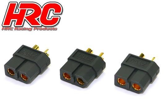Pro-Line HRC9095KA Connector - XT60 BLACK - Female (3 pcs) - Gold