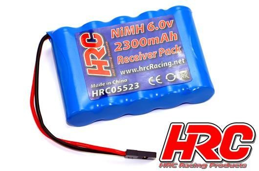 HRC Racing HRC05523F Battery - 5 cells - Receiver pack - 6V 2300mAh NiMH - AA flat - JR Plug 70x50x1