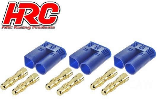 Pro-Line HRC9058A Connector - EC5 - Male (3 pcs) - Gold