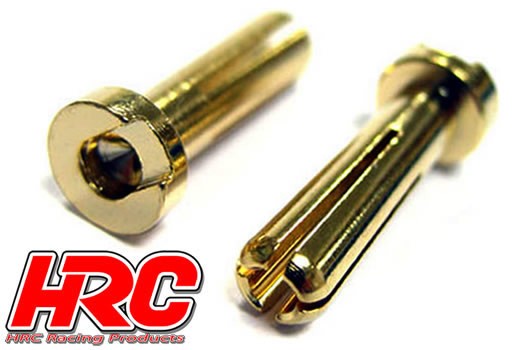 Pro-Line HRC9004L Connector - Gold - 4.0mm - Male Low Profile (2 pcs)