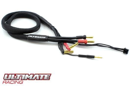 Ultimate Racing UR46502 Charger Lead - LiPo 2S cable 4mm & 5mm bullet connectors (60cm)