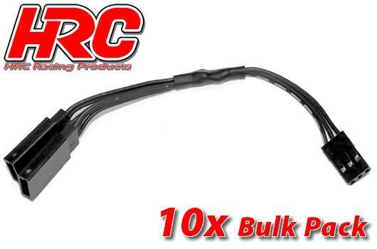 Pro-Line HRC9249KB Cable - Y - JR type - Black:Black:Black - 12cm - BULK 10 pcs