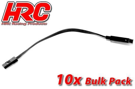 Pro-Line HRC9240KB Servo Extension Cable - Male:Female - JR - 10cm Long - Black:Black:Black - BULK