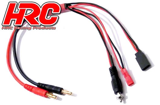 Pro-Line HRC9121 Charger Lead - 4mm Bullet to JST : Receiver BEC : Glow Plug-300 mm Gold