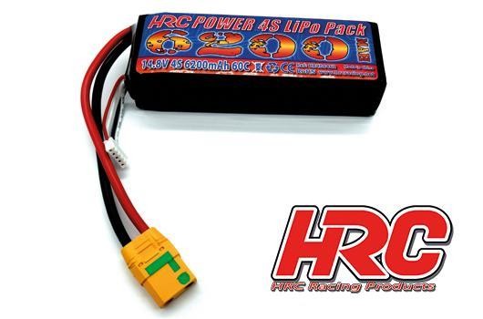 HRC Racing HRC06462X Battery - LiPo 4S - 14.8V 6200mAh 60C:100C - No Case - XT90AS - 135x44x35mm