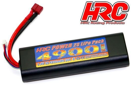 HRC Racing HRC02249RD Battery - LiPo 2S - 7.4V 4900mAh 30C - RC Car - Rounded Hard Case - Ultra T 4