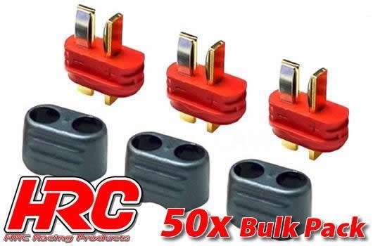 Pro-Line HRC9031PC Connector - Gold - Ultra T Plug with protection - Male (50 pcs)