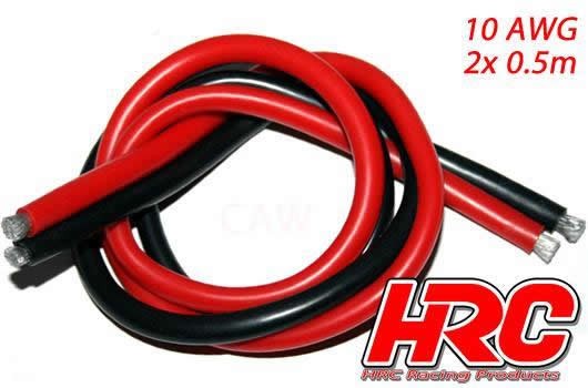 Pro-Line HRC9511 Cable - 10 AWG: 5.2mm2 - Silver (1050 x 0.08) - Red and Black (0.5m each)