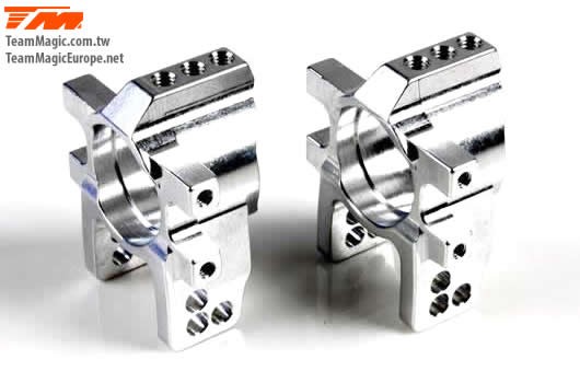 K Factory KF2157S Option Part - E4D-MF - Aluminum 7075 - Rear Hub Carrier - Silver (2 pcs)