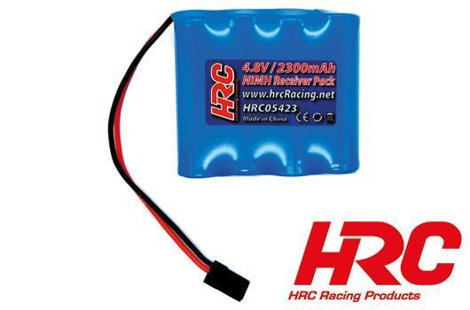 HRC Racing HRC05423F Battery - 4 cells - Receiver pack - 4.8V 2300mAh NiMH - AA flat - JR Plug 52x58
