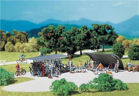 Faller 01.272535 2 Fahrradstaender+Fahrraeder