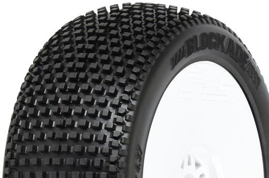 Pro-Line PRO9039233 Tires - 1:8 Buggy - mounted - V2 wheels White - 17mm Hex - Blockade S3 (soft) (2