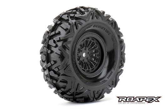 Roapex RXR6001-B Tires - 1:10 Crawler - mounted - 1.9&quot; - Black wheels - 12mm Hex - Booster (2 p