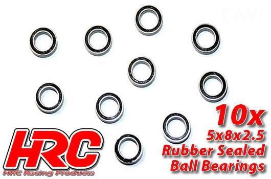 HRC Racing HRC1212RS Ball Bearings - metric - 5x 8x2.5mm Rubber sealed (10 pcs)