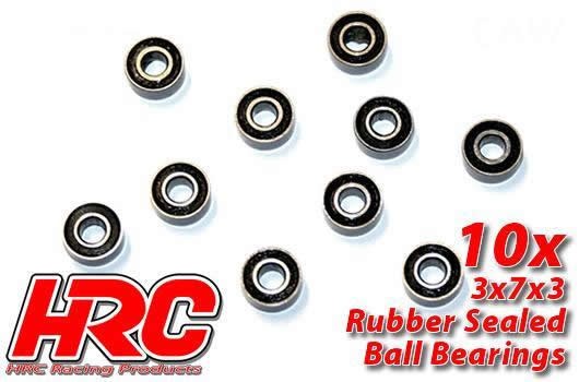 HRC Racing HRC1204RS Ball Bearings - metric - 3x 7x3mm Rubber sealed (10 pcs)