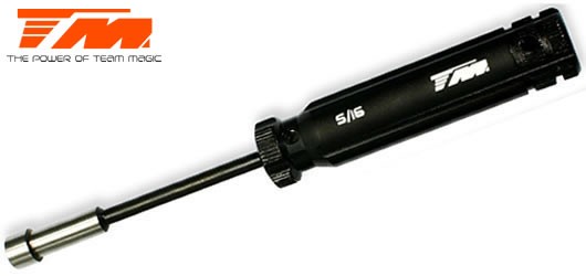 Team Magic TM117018 Tool - Socket Driver - Team Magic Black HC - 5:16"