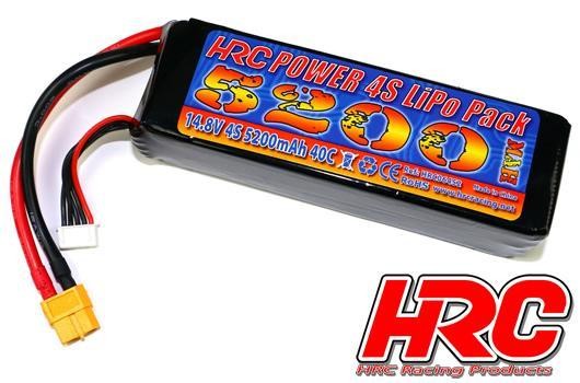 HRC Racing HRC06452X Battery - LiPo 4S - 14.8V 5200mAh 40C - XT60 Plug 139x44x31mm