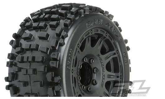 Pro-Line PRO117810 Tires - Monster Truck - mounted - Raid Black wheels - 17mm 8x32 Removable Hex - B